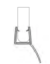 MD 203-10 - Lateral Lip Silicone Shower Seal 135 (Glass) 2.5mm