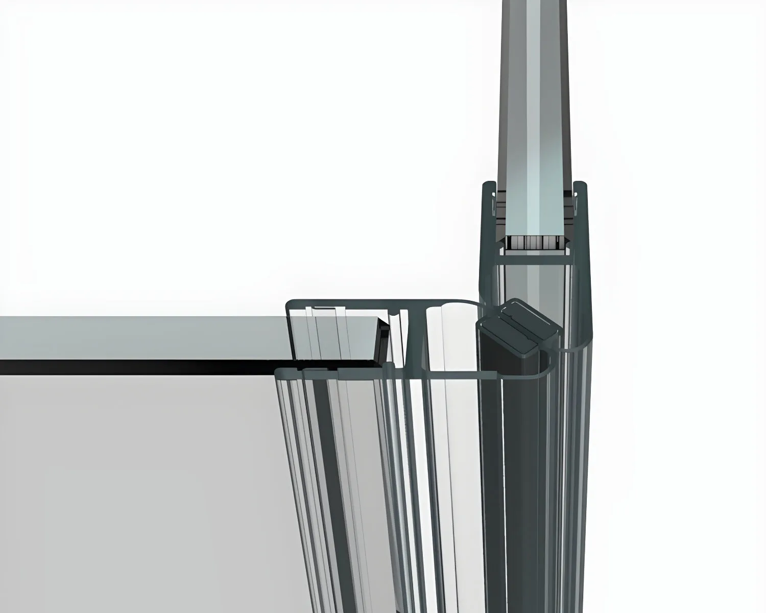 MD 210 - 90 Magnetic Shower Seal for 8mm Glass, L=2200mm