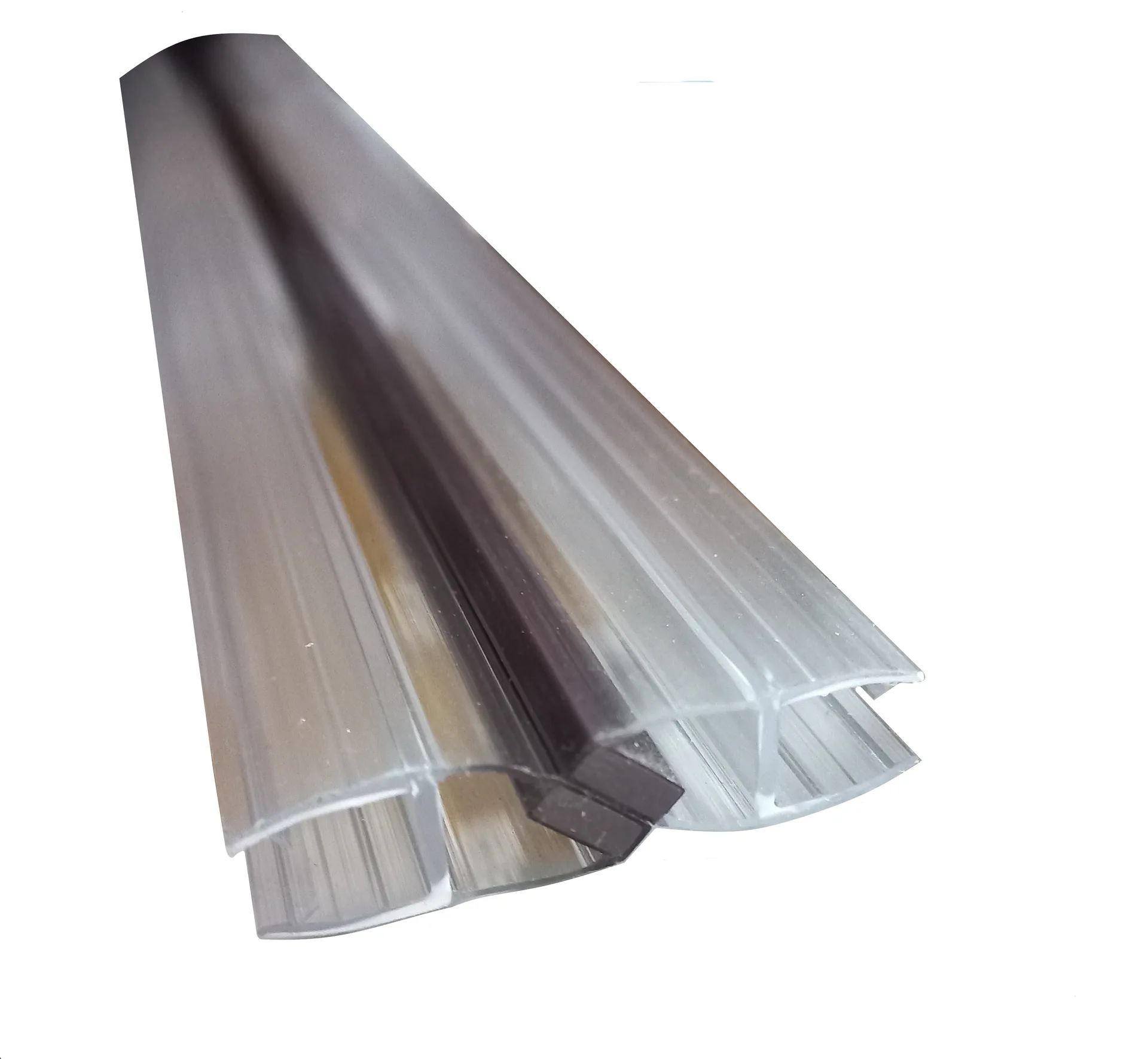 MD 210 /8mm - Garnitura transparenta cu magnet NEGRU 90° (sticla8mm) h2200mm