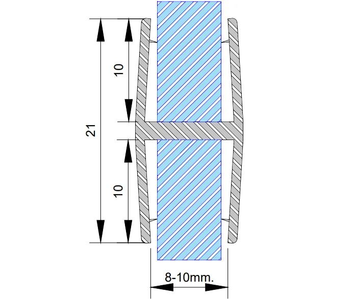 MD 213-10 - Garnitura siliconica H 180 (sticla- sticla 10mm) (2.5)