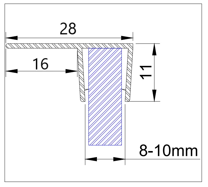 MD 219 - PVC Sealing Profile for 10mm Glass