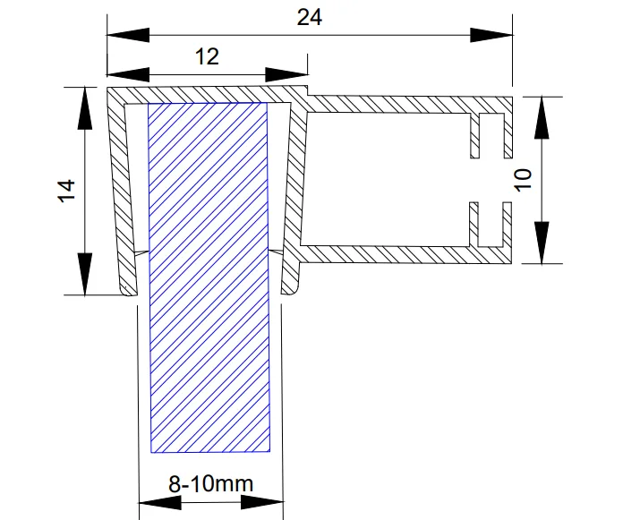 MD 22H-8 - Garnitura siliconica cu perie (sticla