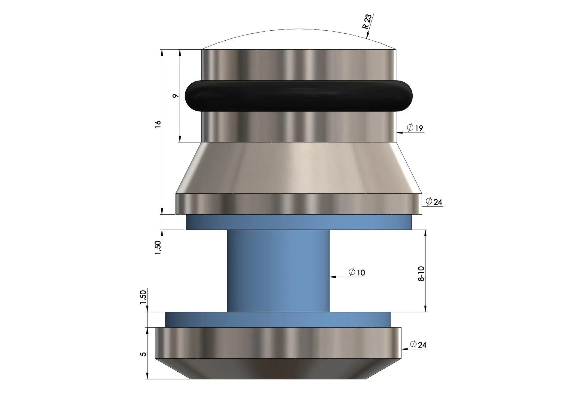 MD 236 - Limitator cu fixare inferioara