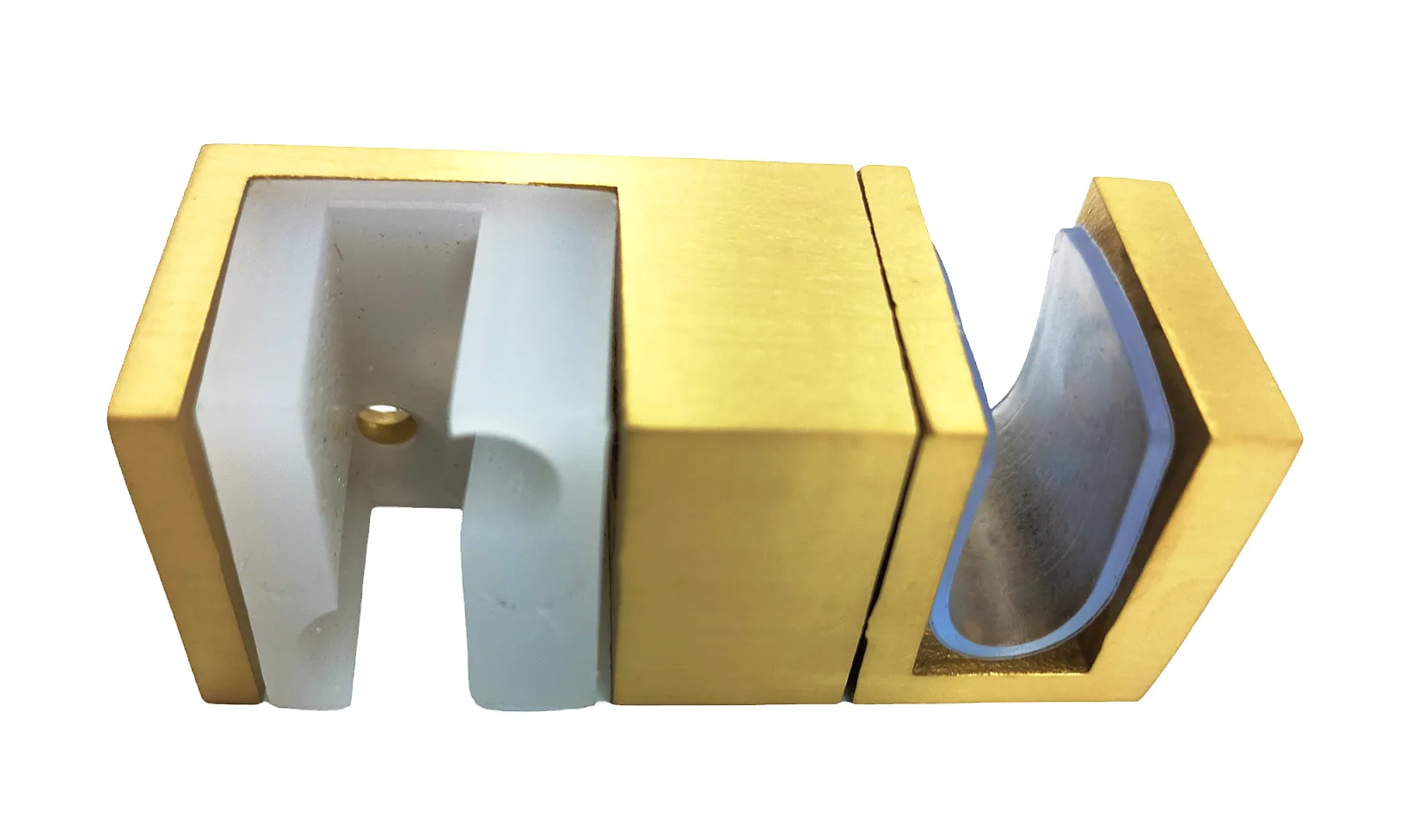 MD 243 GOLD - Square Floor Guide for Sliding Glass Door, Gold Finish