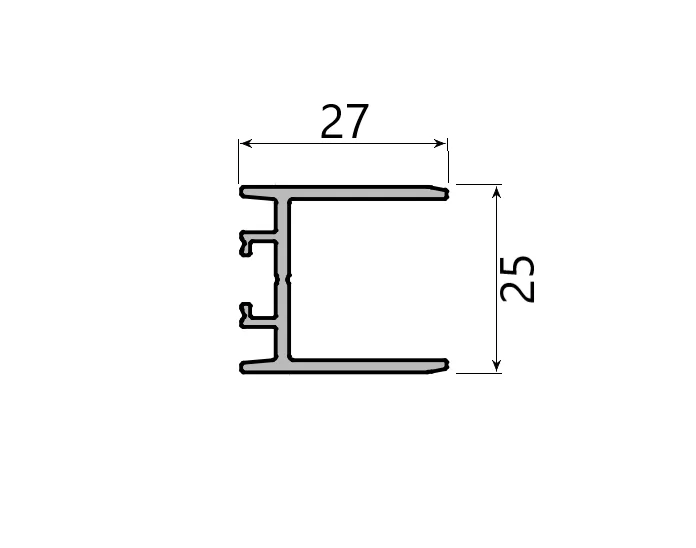 MD 25x27 profil lateral de ajustare, SLIDER NEXT (Anod, 5 m)