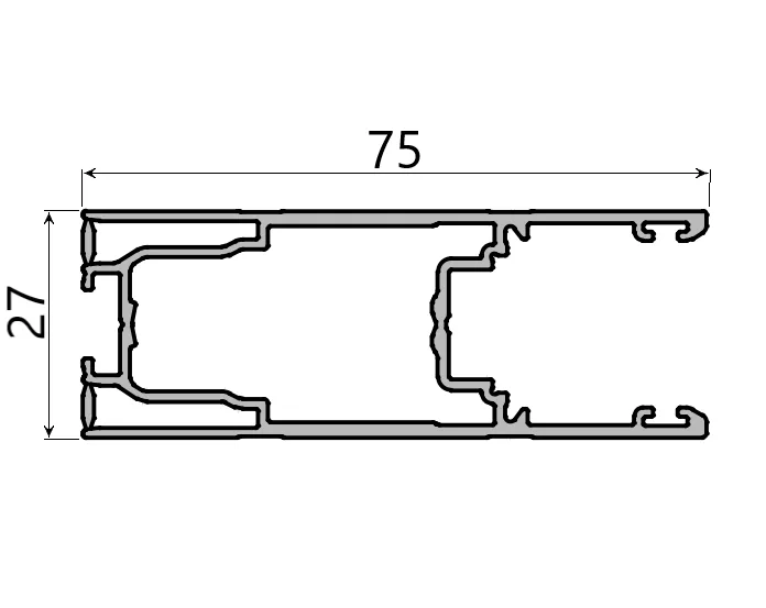 MD 27x75 profil lateral cu spanioleta, SLIDER NEXT (Anod, 5 m)