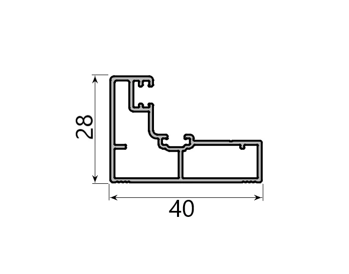 MD 28x40 profil lateral (vertical)  tango (Antracit, 6 m)