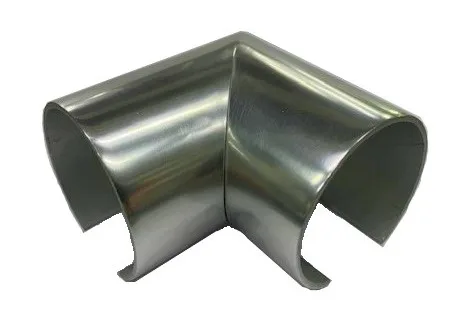 MD 29-26 Cot aluminiu la 90* cu canal sticla pentru mana curenta