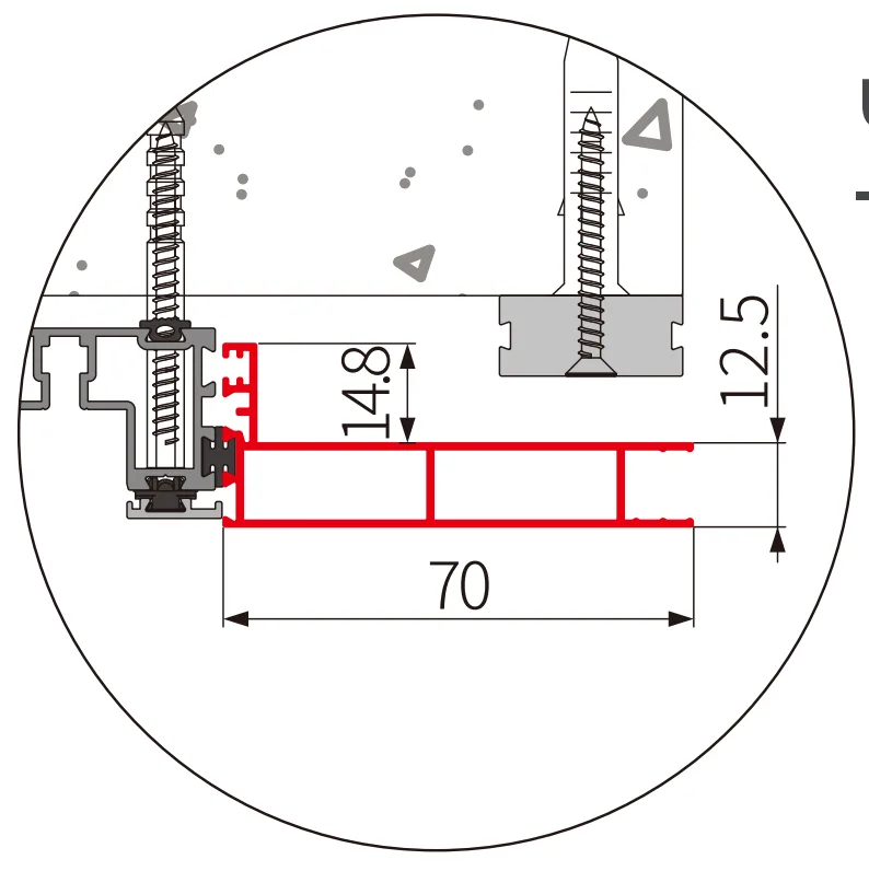 A338 OPK PS Profil extensie toc superior sistem telescopic (6 m, Copper)