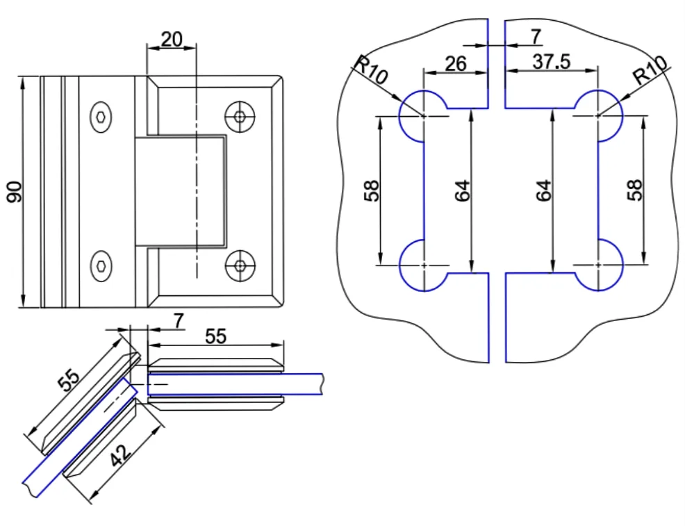MD 302 - Glass-to-Glass Hinge 135