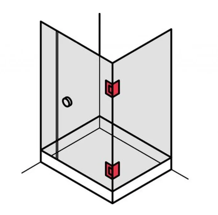 304 PSS - 90* glass-to-glass hinge