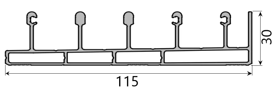 MD 30x115 sina de glisare(inferioara/superioara), SLIDER NEXT (Antracit, 3 m)