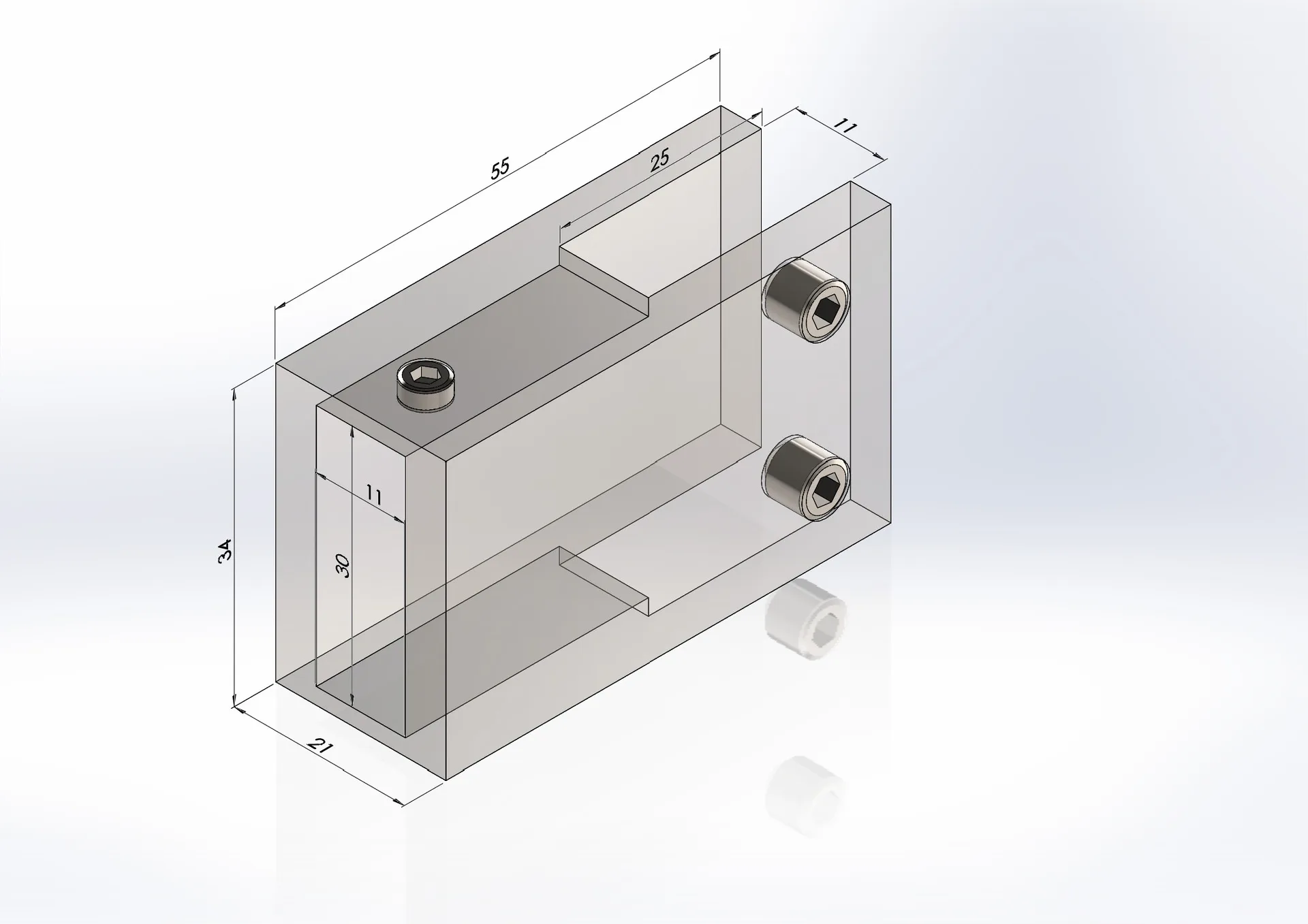 MD 313B BLACK - Conector sticla - teava 30x10, 180°