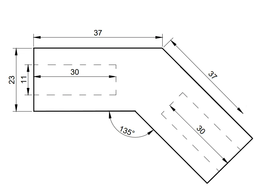 MD 315H PSS - Channel Connector - Channel 135° (Channel 30x10)