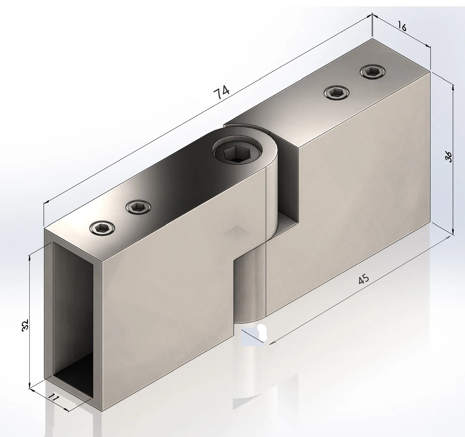 MD 315R - Adjustable 90 Corner Connector for 30x10mm Rectangular Bar