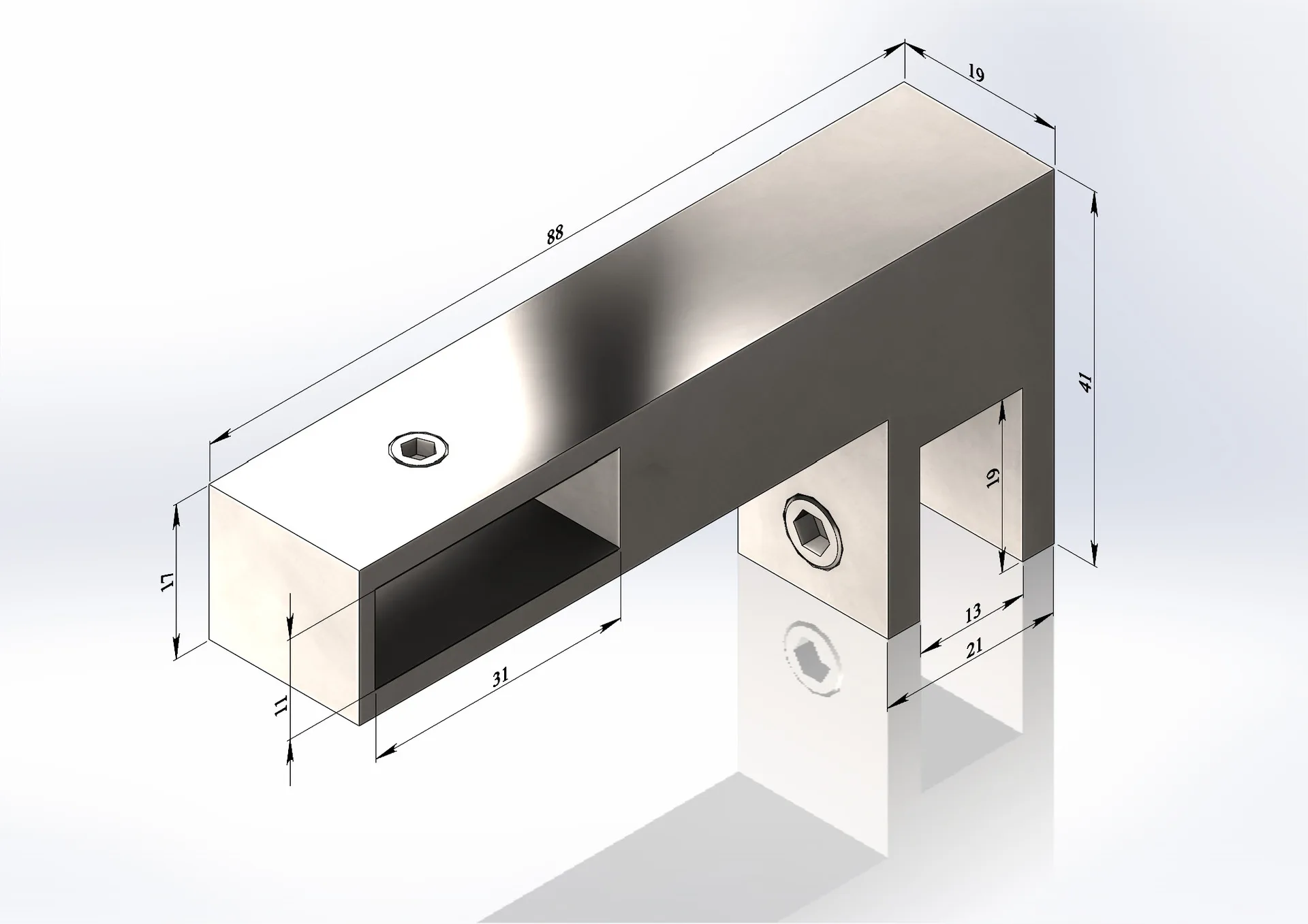 MD 319G GOLD - Glass-to-Tube Connector for 30x10mm Bar