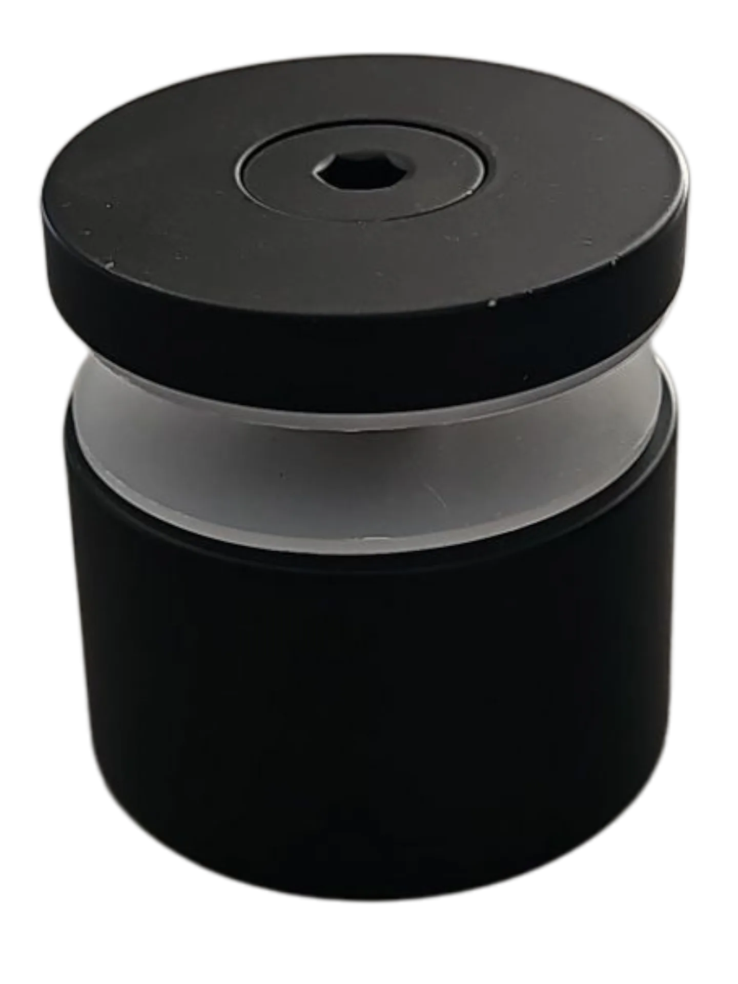 MD 40110A B - Glass Standoff Connector Ø50x30mm, Matte Black