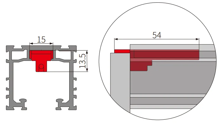 A522 OPK PS Conector de pozitionare sina telescopica