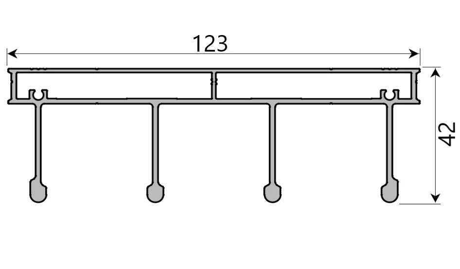 MD 42x123 Slide Master Flat Slide Track (Anod, 6 m)