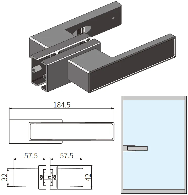 A537 OPK PS Incuietoare magnetica, usa cu profil perimetral, BLACK