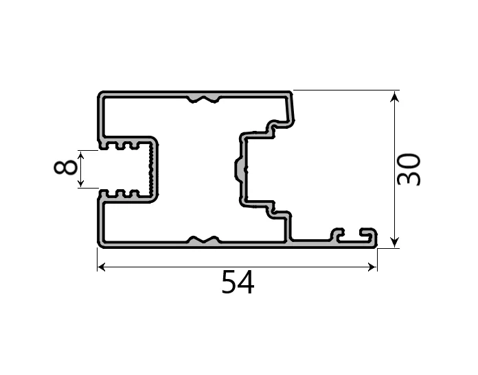 MD 54x30 profil incuietoare cu spanioleta (lateral) tango 08 (Anod, 6 m)