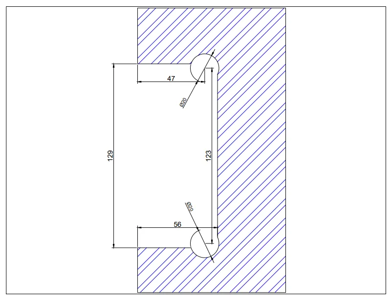 MD 56K Contraplaca Incuietoare cu scoica, 70x32x155mm, sticla 10