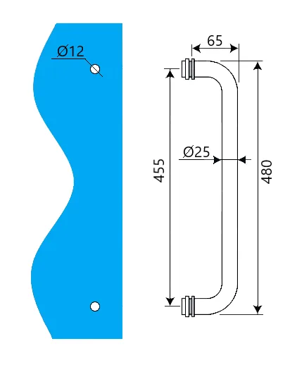 MD 617C - Maner port prosop, unilateral CC450x25 (8-12) (8-12)
