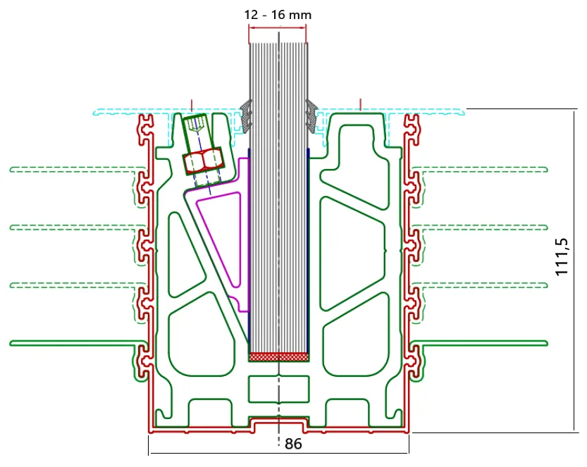 MD 6600/15cm Clema parapet - ingropare in pardosea (15cm) (15cm)