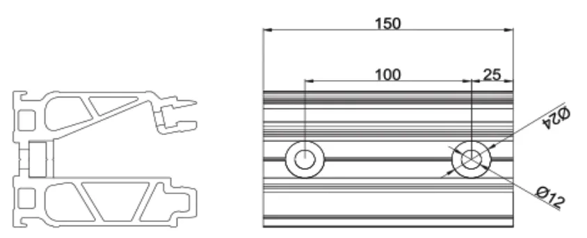 MD 6600/15cm Clema parapet - ingropare in pardosea (15cm) (15cm)