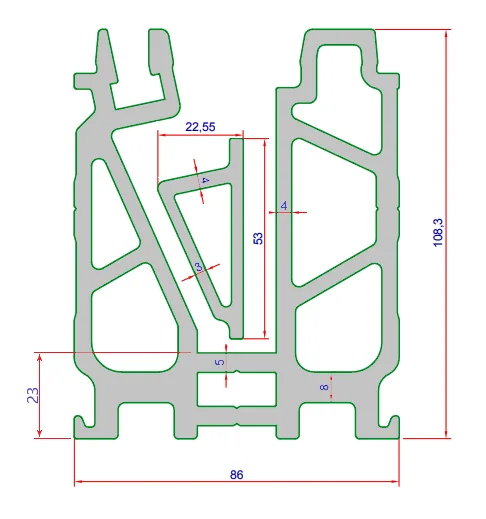 MD 6600/30cm - Recessed Glass Railing Clamp (30cm)