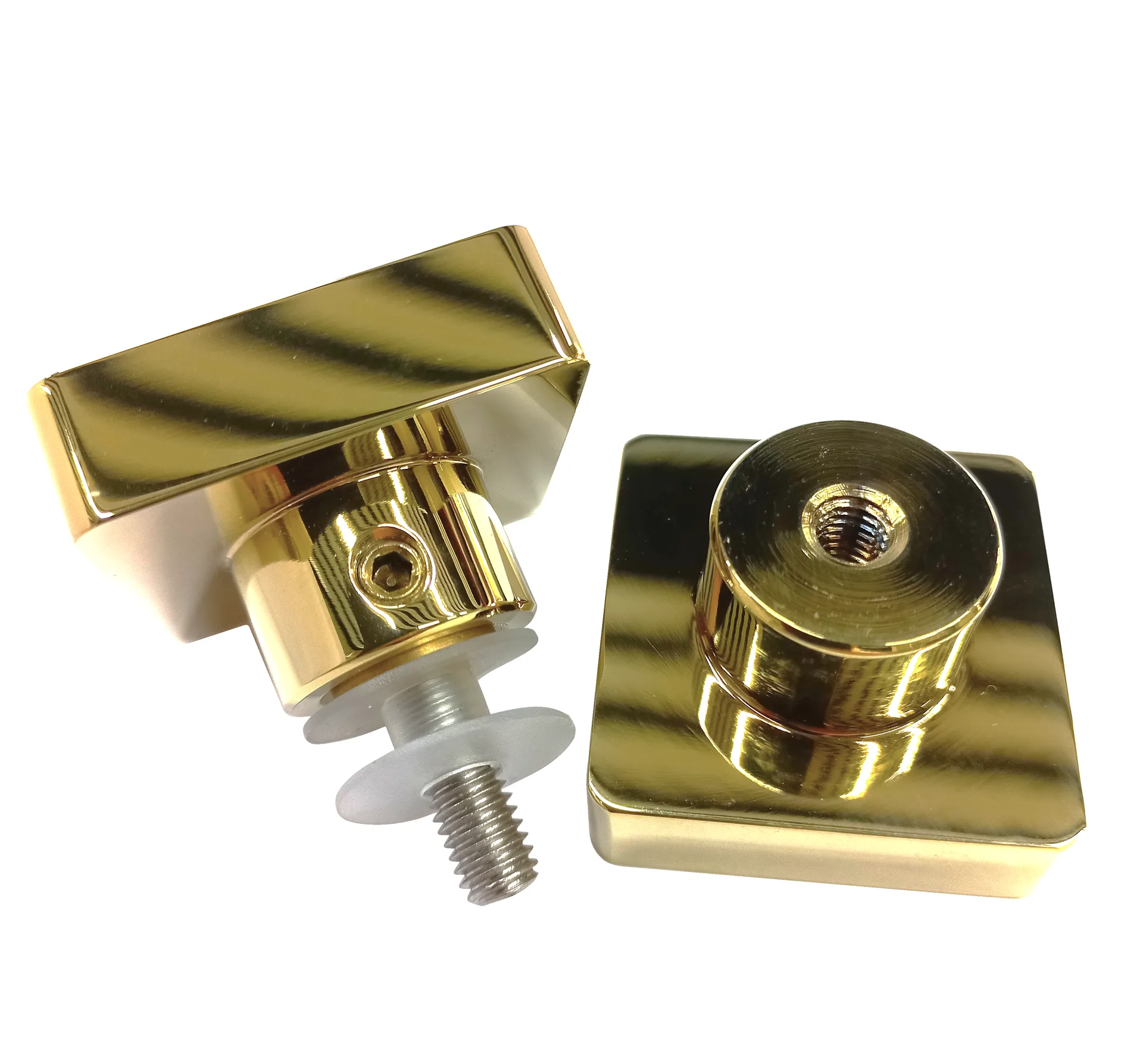MD 684 G - Square Shower Door Knob 35x35mm, Gold Finish