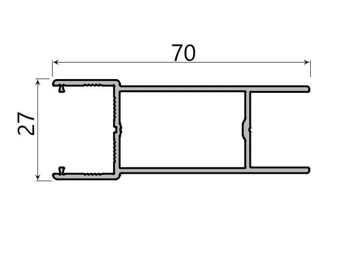 MD 70x27 Slide master flat lateral profile with slide-in master - Slide master flat (Anthracite, 5 m)