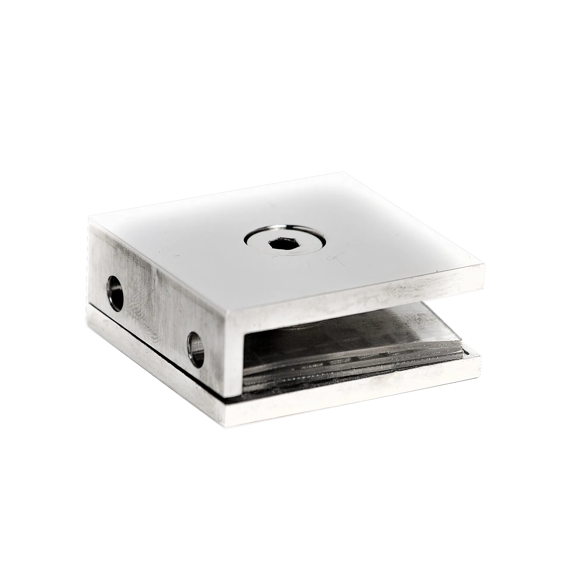 MD 721 SSS - Wall-to-Glass Clamp 90 (45x45mm), Satin