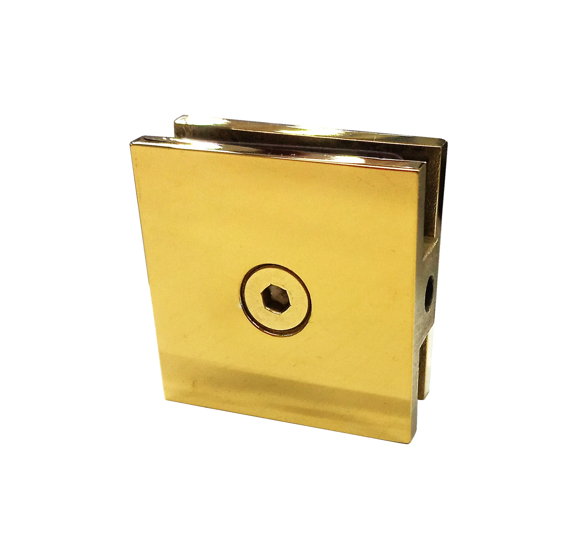 MD 721P G - 90 Wall-to-Glass Connector 45x45mm, Gold