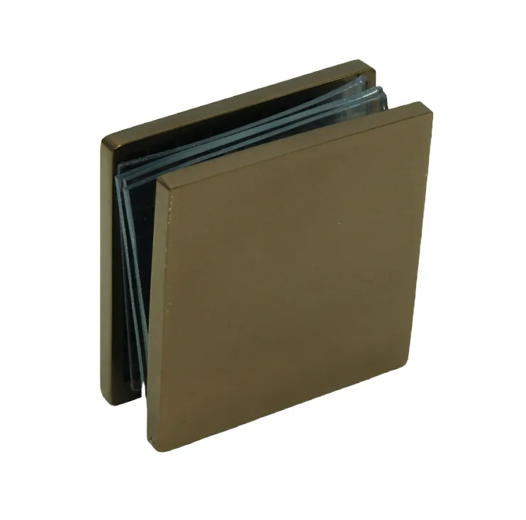 MD 721P GR - Square Wall-to-Glass Connector 90, Rose Gold