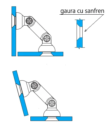 MD 803 SSS - Conector sticla-sticla reglabil 52.5 mm (cu sanfren) SSS