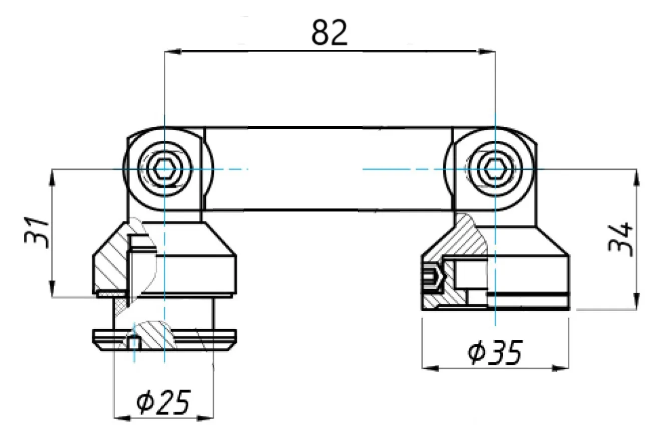 MD 803A SSS - Adjustable Glass-to-Wall Connector 82 mm (without Drill) SSS