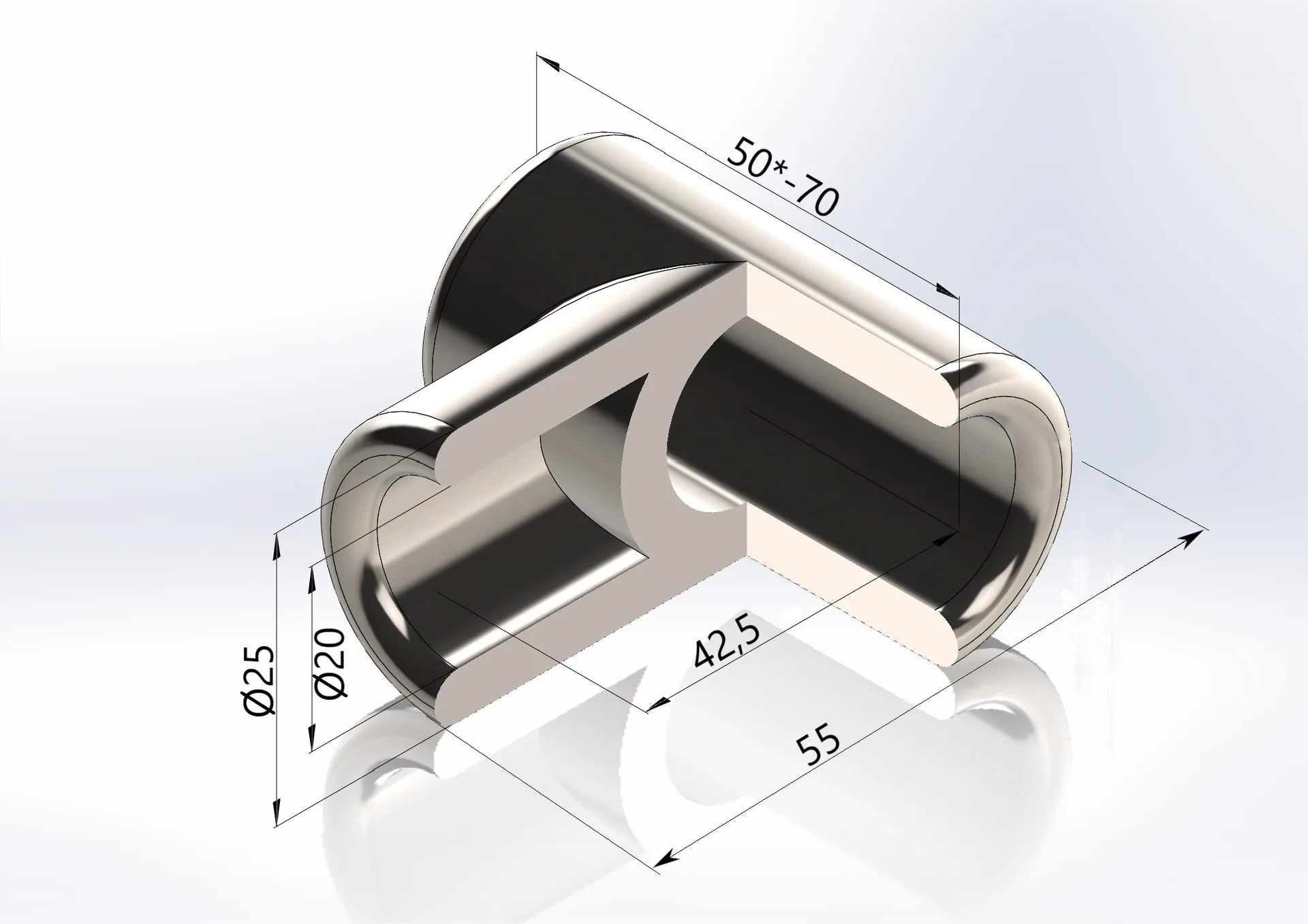 MD 902G GOLD Conector teava-teava 3 directii