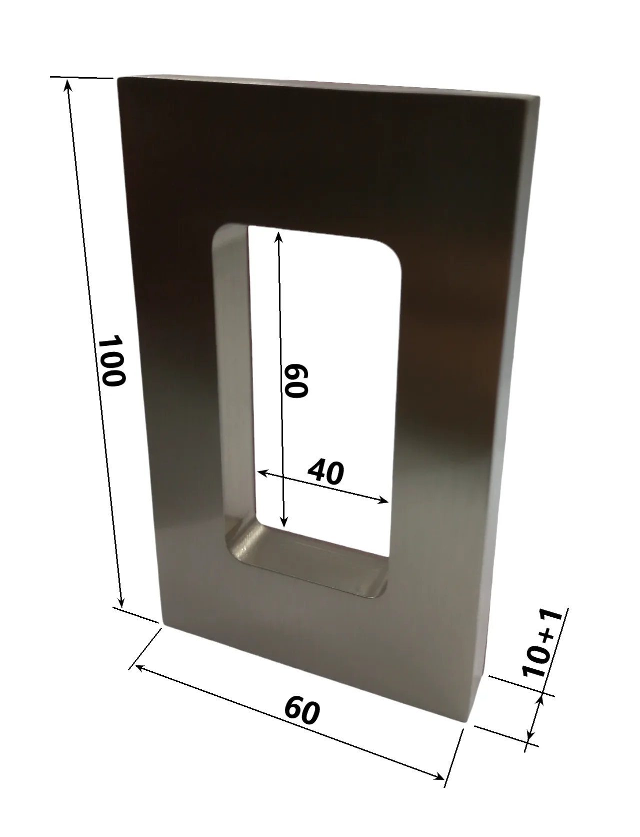 MD 969-3M  Rectangular Bowl Handle with 3M, 100x60x10mm (SSS (Satin))
