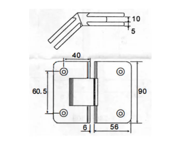 MD H135 - Glass-to-Glass Hydraulic Hinge 135° (PSS (Polished))