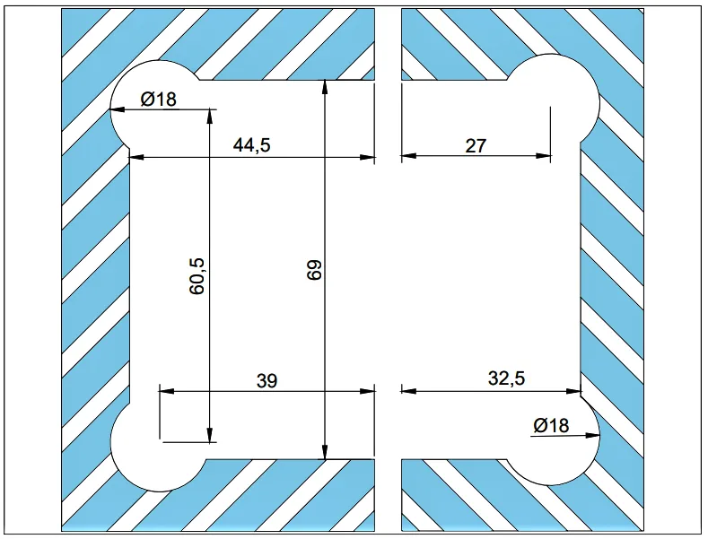 MD H135 - Glass-to-Glass Hydraulic Hinge 135° (PSS (Polished))