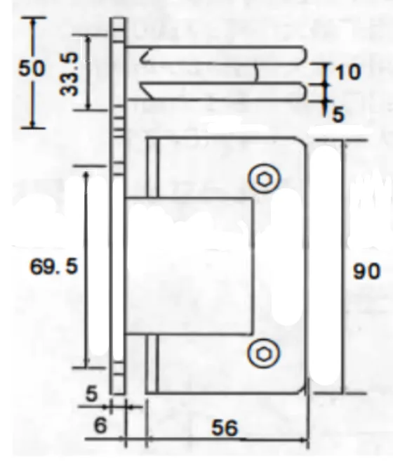 MD - Hydraulic Wall-to-Glass Hinge 90, Satin Stainless Steel