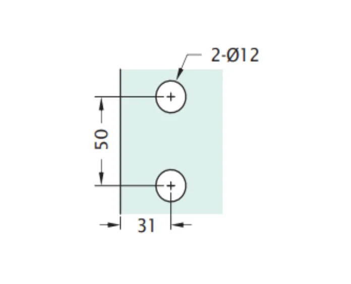 MD LH10-1/L Wall-to-Glass Lift-Up Hinge 90° SSS