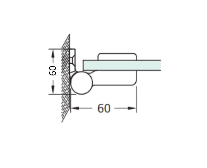 MD LH10-1/L Wall-to-Glass Lift-Up Hinge 90° SSS