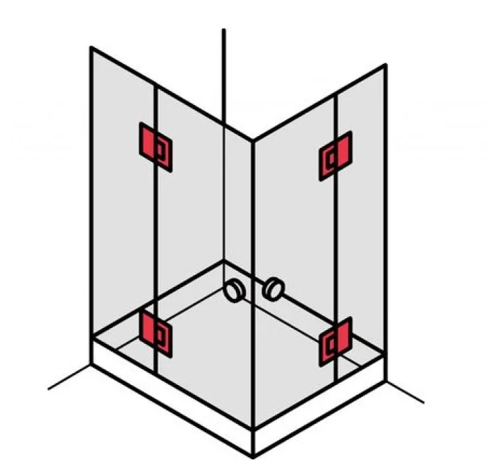 MD LH10-2/R - 180 Glass-to-Glass Lift-Up Profile Hinge, Right Hand