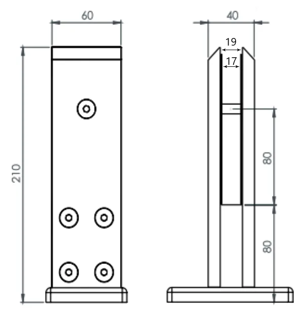 MD-320V Square Glass Spigot (Light Duty)