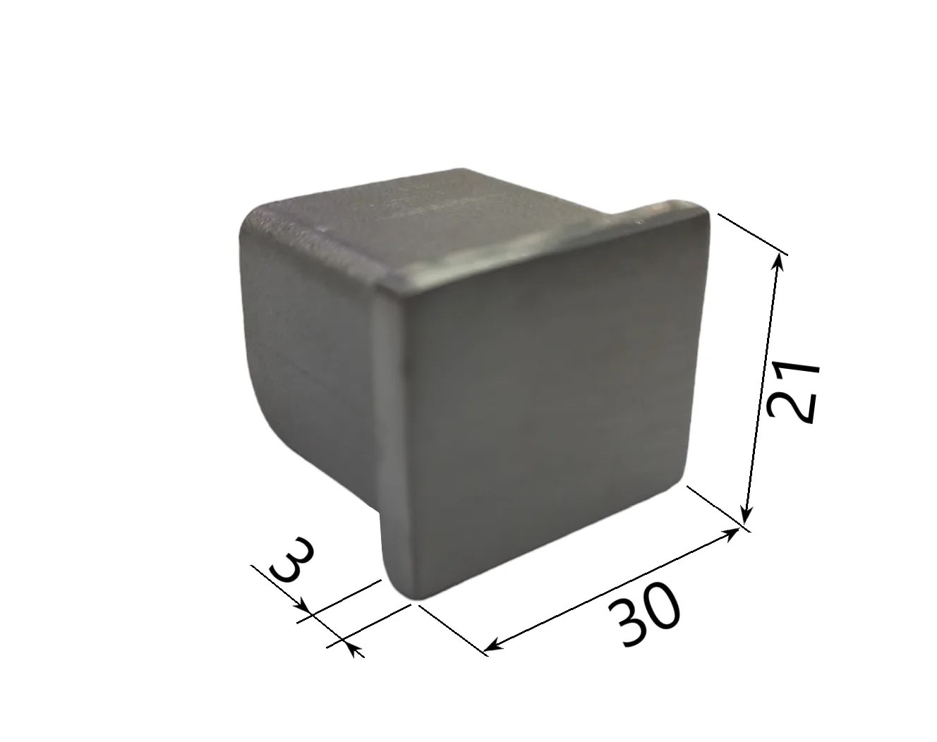 Handrail End Cap for 25.4x21mm Profile, Satin Stainless Steel (SSS)
