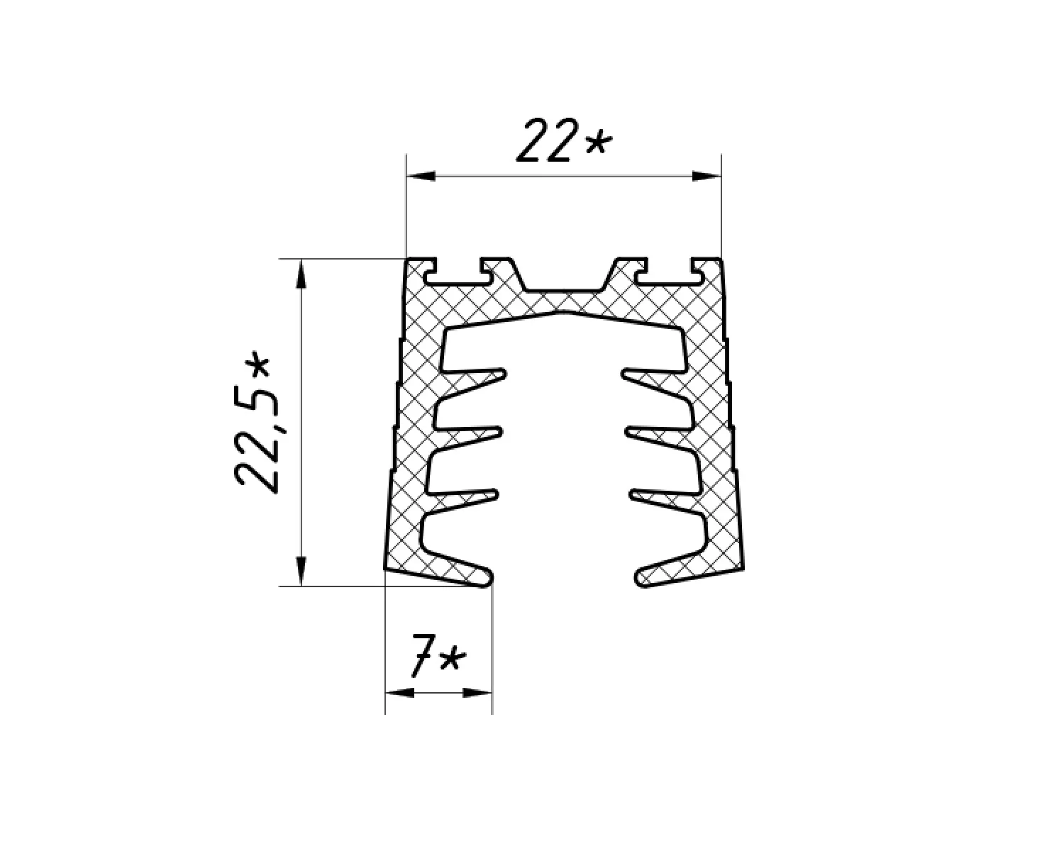 PR6540-12 U-type Handrail Profile with Glass Gasket 12mm BRONZ (3 m)