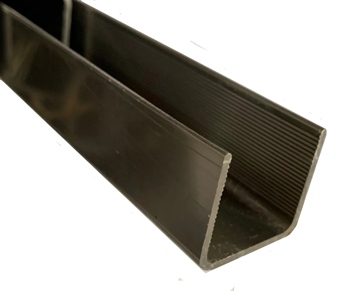 PR6540-12 U-type Handrail Profile with Glass Gasket 12mm BRONZ (3 m)