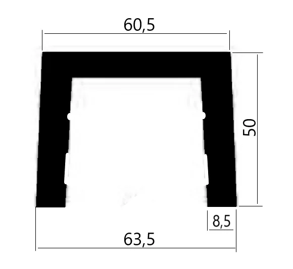 Composite shower enclosure threshold, 1500x60x50mm (Black Gold)